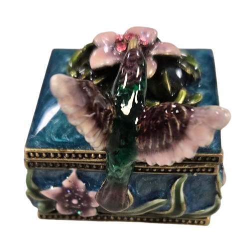 Cherished treasures, jeweled collection, hummingbird trinket box