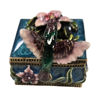 Cherished treasures, jeweled collection, hummingbird trinket box
