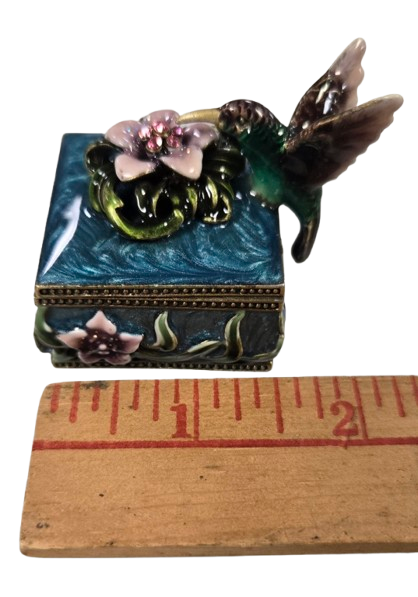 Cherished treasures, jeweled collection, hummingbird trinket box