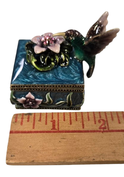 Cherished treasures, jeweled collection, hummingbird trinket box