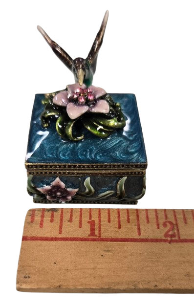 Cherished treasures, jeweled collection, hummingbird trinket box