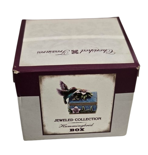 Cherished treasures, jeweled collection, hummingbird trinket box