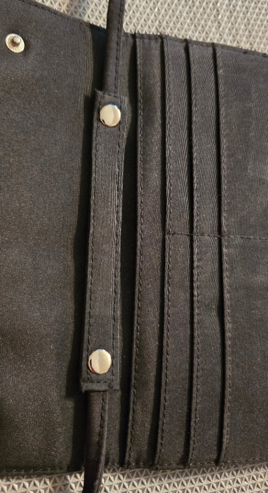 Black Nylon Crossbody Wallet w/ Detachable Strap, Washable & Water‑Resistant