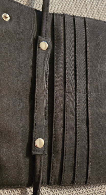 Black Nylon Crossbody Wallet w/ Detachable Strap, Washable & Water‑Resistant