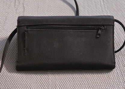 Black Nylon Crossbody Wallet w/ Detachable Strap, Washable & Water‑Resistant