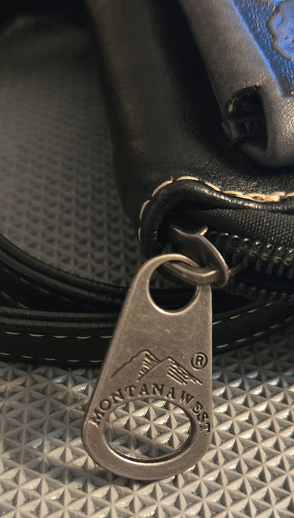 Montana West Western Tooled Phone Case Crossbody Wallet Black