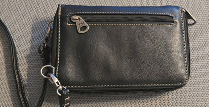 Montana West Western Tooled Phone Case Crossbody Wallet Black