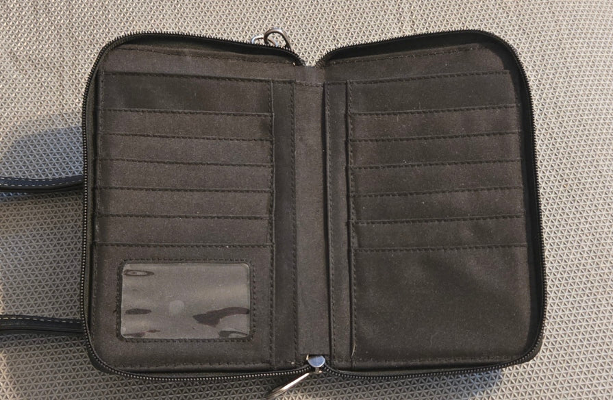 Montana West Western Tooled Phone Case Crossbody Wallet Black