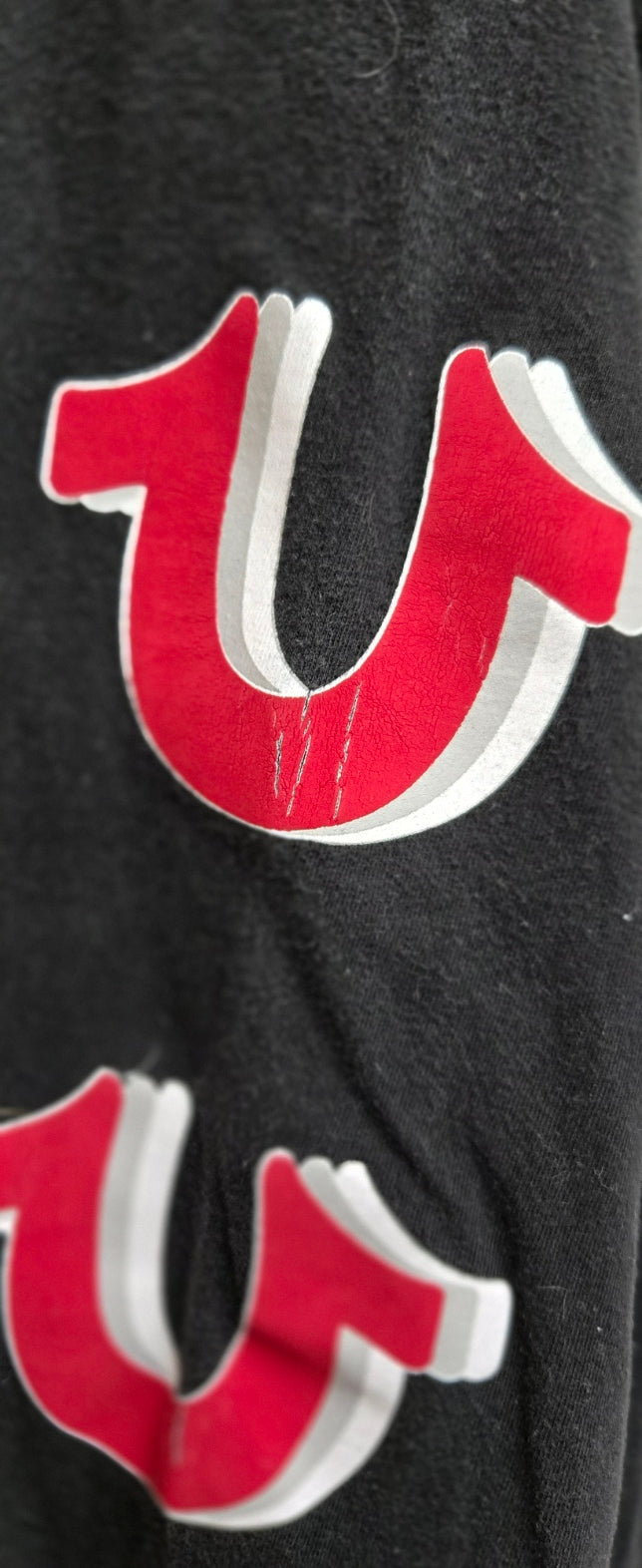 True Religion Black Long Sleeve Tee – Bold Logo & Iconic Horseshoe Sleeves