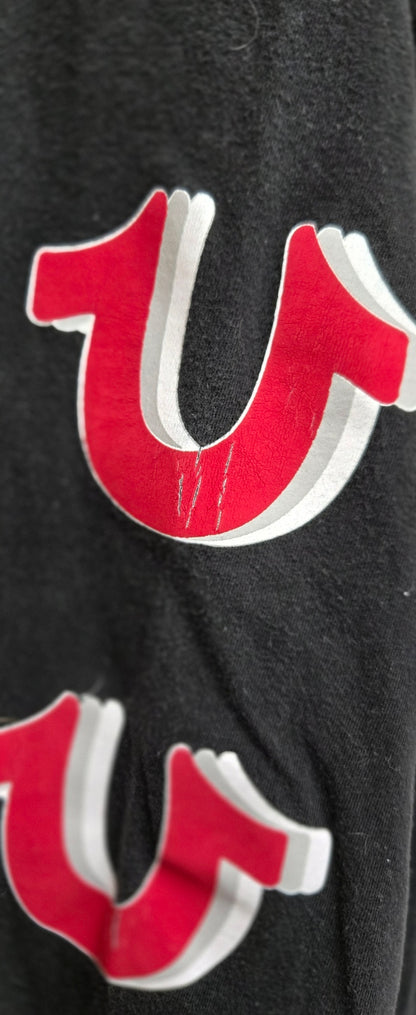 True Religion Black Long Sleeve Tee – Bold Logo & Iconic Horseshoe Sleeves