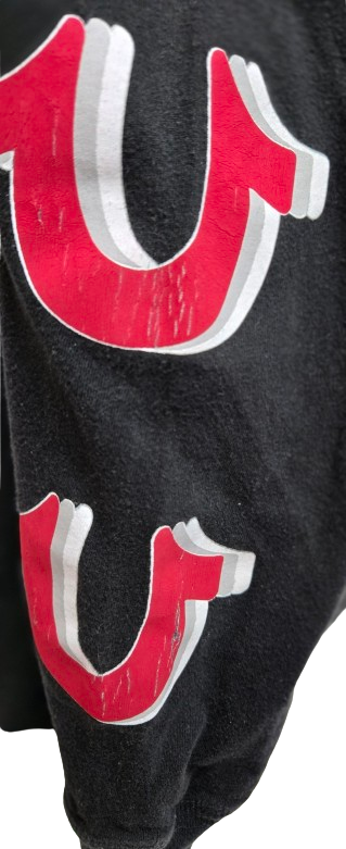 True Religion Black Long Sleeve Tee – Bold Logo & Iconic Horseshoe Sleeves