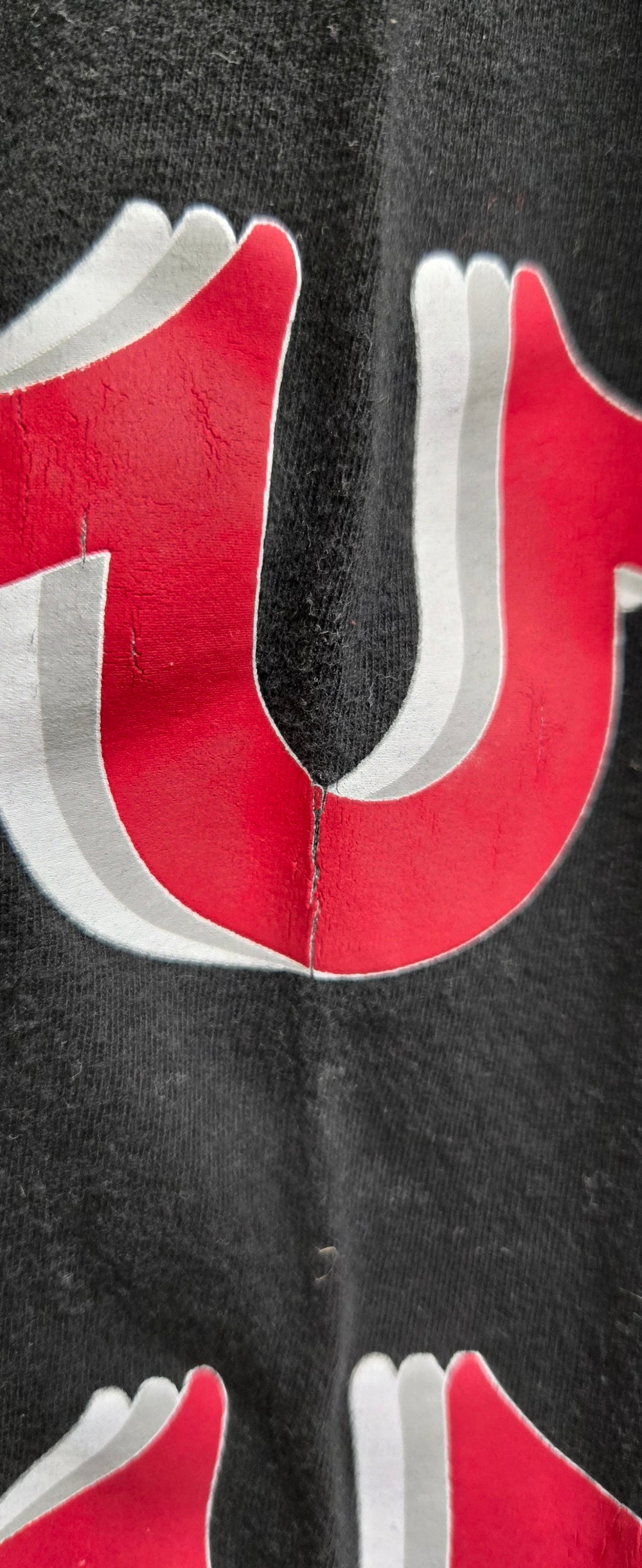 True Religion Black Long Sleeve Tee – Bold Logo & Iconic Horseshoe Sleeves