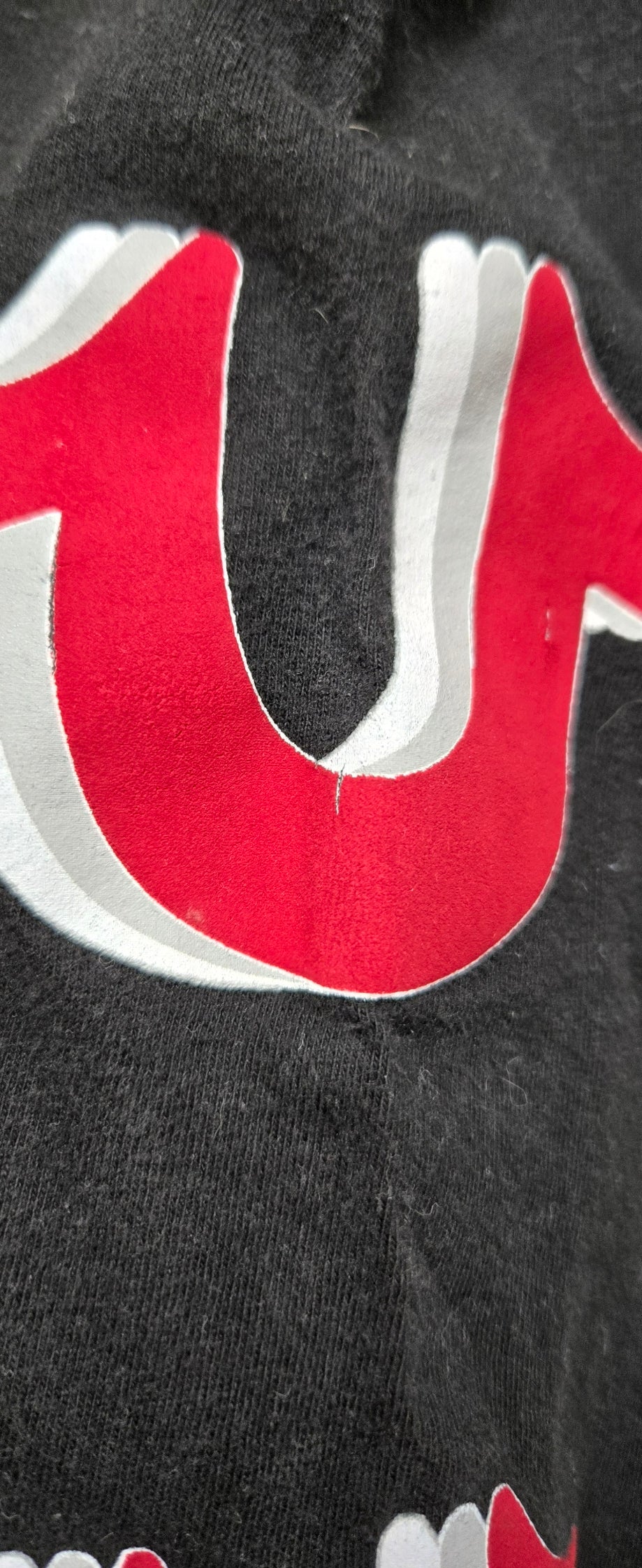 True Religion Black Long Sleeve Tee – Bold Logo & Iconic Horseshoe Sleeves