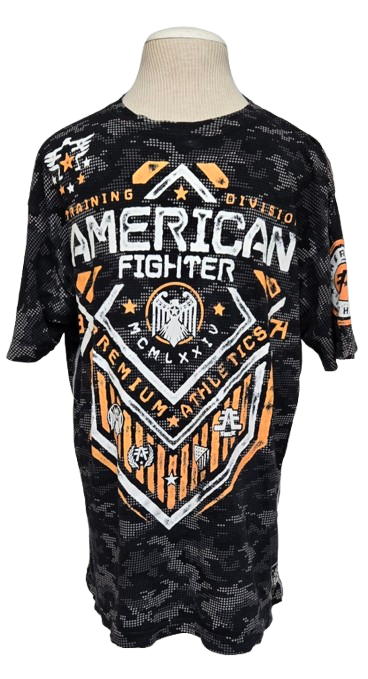American Fighter Camo Tee – Bold Graphic, Training Division Athletic Style