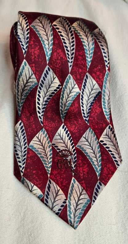 Countess Mara Silk Tie Red Leaf USA Kelley’s Exclusive Designer Necktie