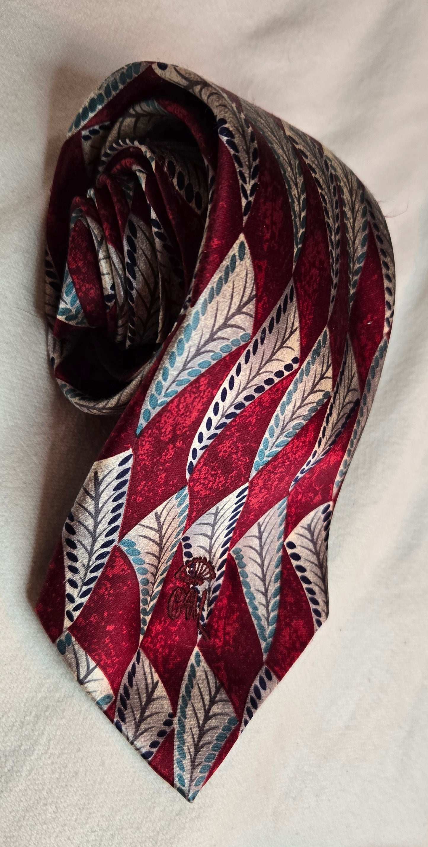 Countess Mara Silk Tie Red Leaf USA Kelley’s Exclusive Designer Necktie
