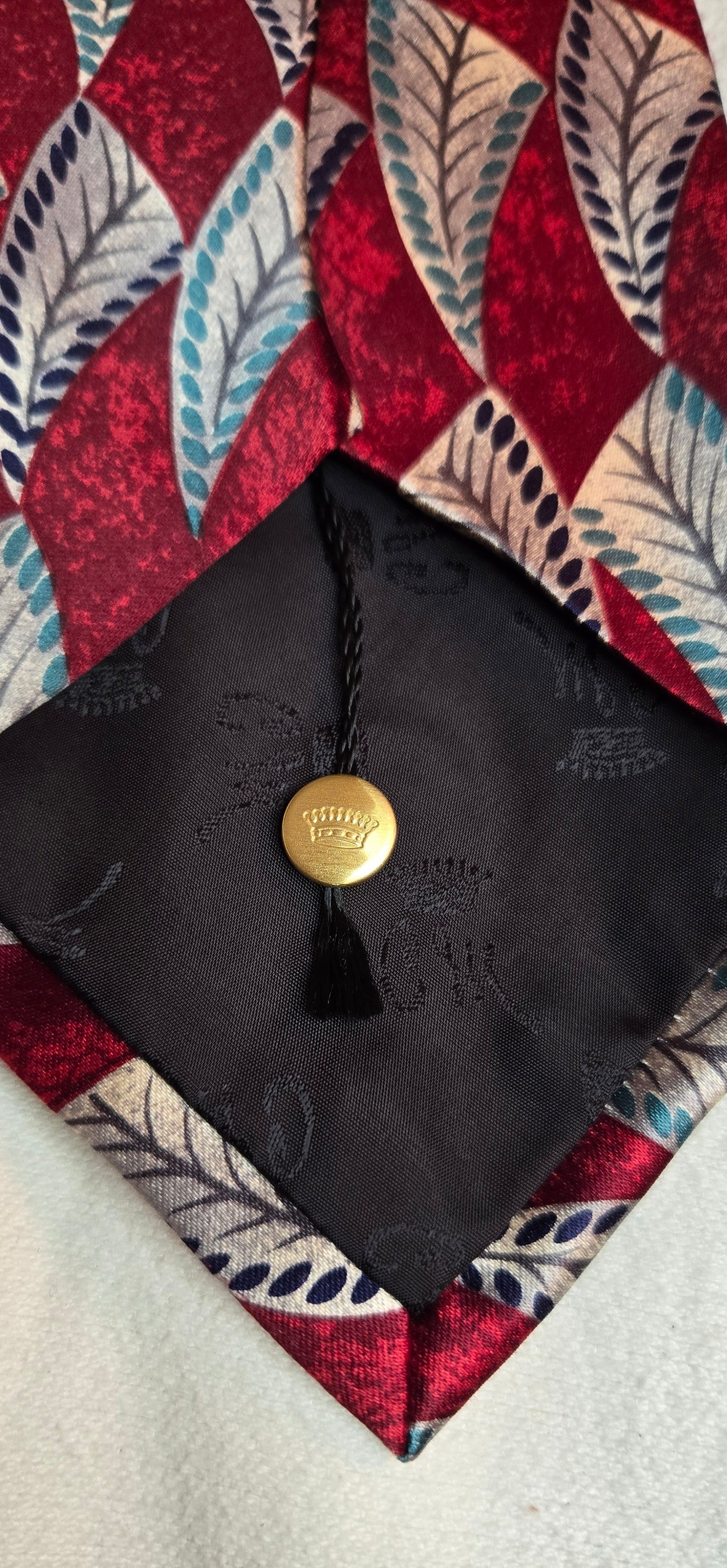Countess Mara Silk Tie Red Leaf USA Kelley’s Exclusive Designer Necktie