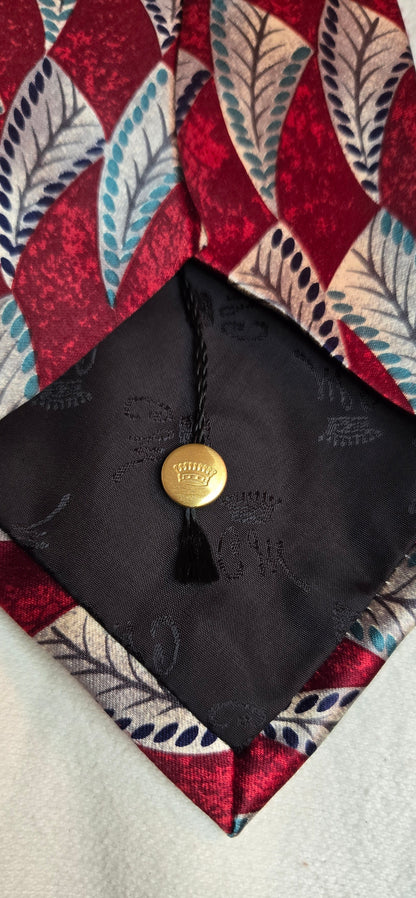 Countess Mara Silk Tie Red Leaf USA Kelley’s Exclusive Designer Necktie