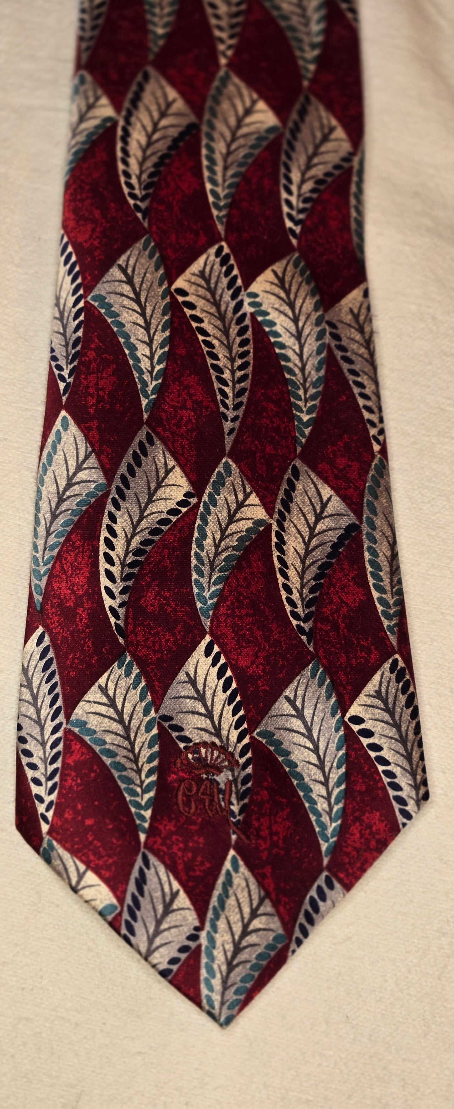 Countess Mara Silk Tie Red Leaf USA Kelley’s Exclusive Designer Necktie