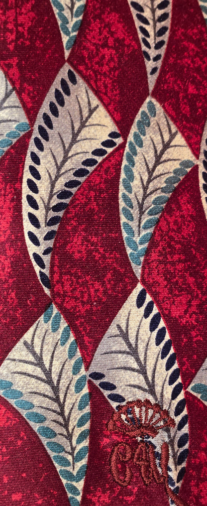 Countess Mara Silk Tie Red Leaf USA Kelley’s Exclusive Designer Necktie