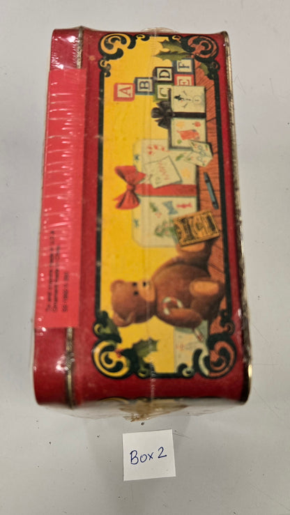 VINTAGE Sealed 1992 Crayola Collectible Holiday Tin, Bear Ornament, and 64 box of Crayons