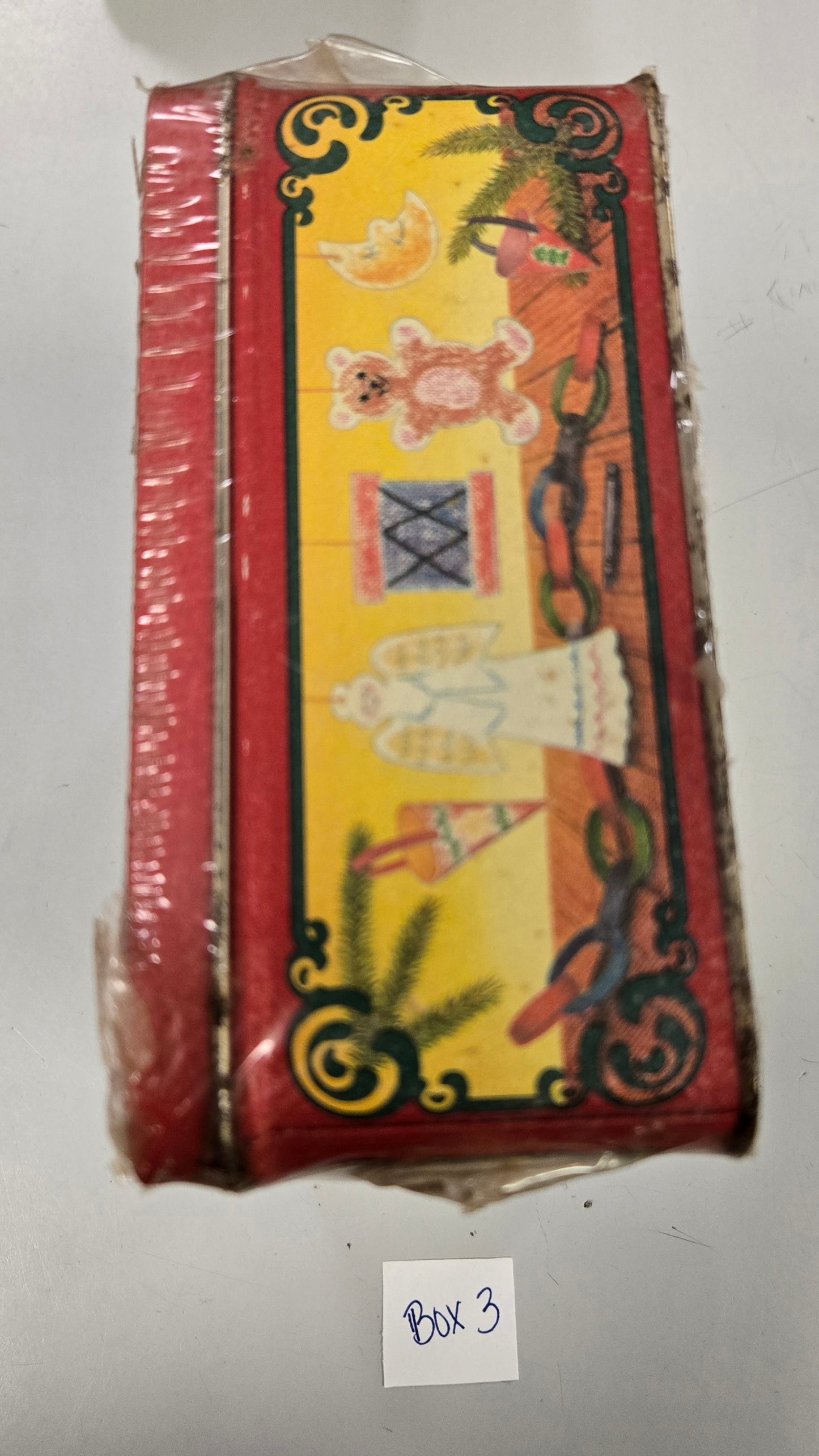 VINTAGE Sealed 1992 Crayola Collectible Holiday Tin, Bear Ornament, and 64 box of Crayons