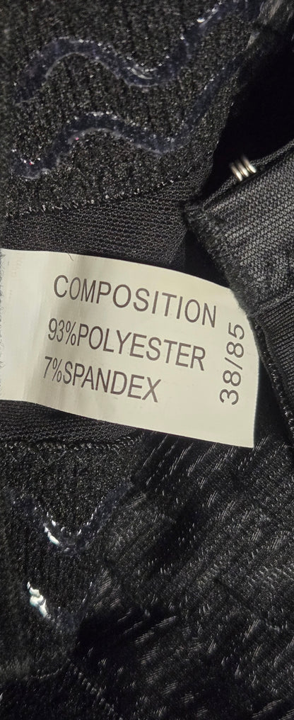 Black Sequin Bustier Crop Top Spaghetti Straps Party Clubwear Sparkly Top