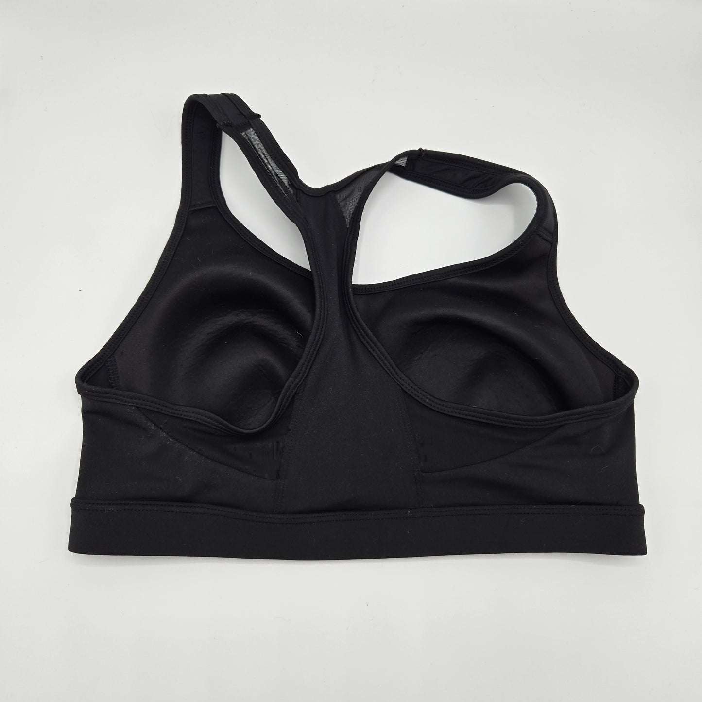 Avia Women's High-Impact Sports Bra - Black Racerback with Mesh - Size XL (16-18)