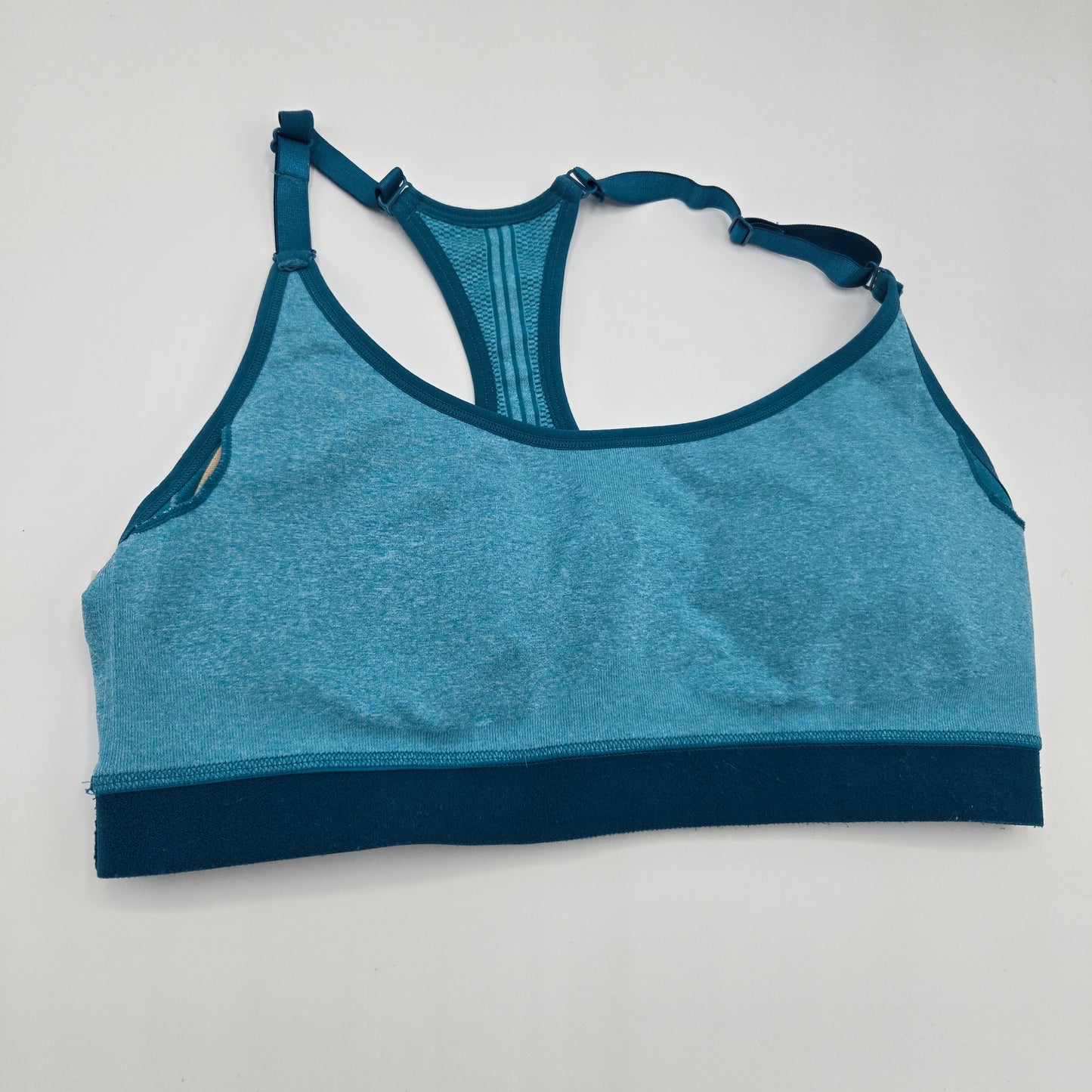 Avia Women's Seamless Racerback Sports Bra - Teal Heather, Size XXL