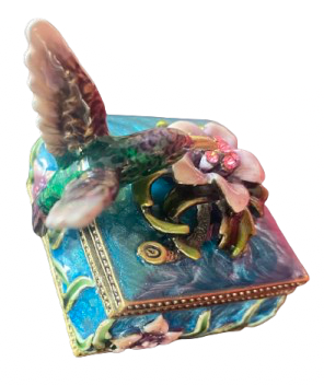 Cherished treasures, jeweled collection, hummingbird trinket box
