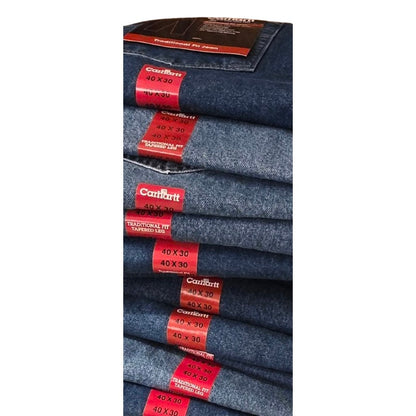 CARHARTT NWT Size 40 X 30 Traditional Fit Jeans Durable Blue 100% Cotton Denim