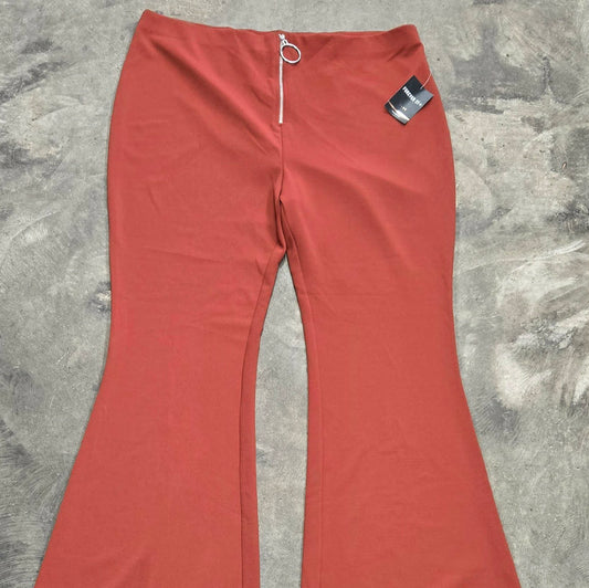 Forever 21+ Rust Knit Flare Pants – Women’s Size 3X – Zip Front Stretch