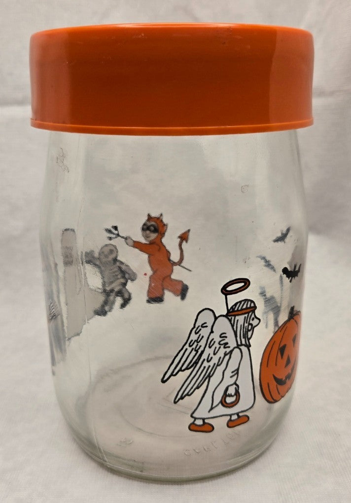 Vintage Carlton Halloween Candy Jar – Witch Ghost Skeleton Devil Angel Pumpkin