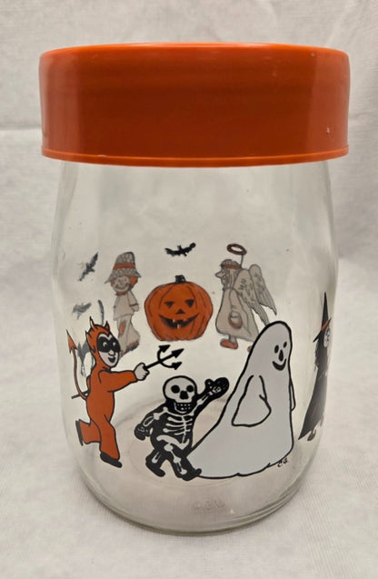 Vintage Carlton Halloween Candy Jar – Witch Ghost Skeleton Devil Angel Pumpkin