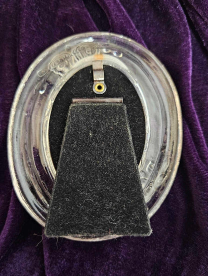 Glass Crystal Clear Oval Picture Frame With Embossed Roses