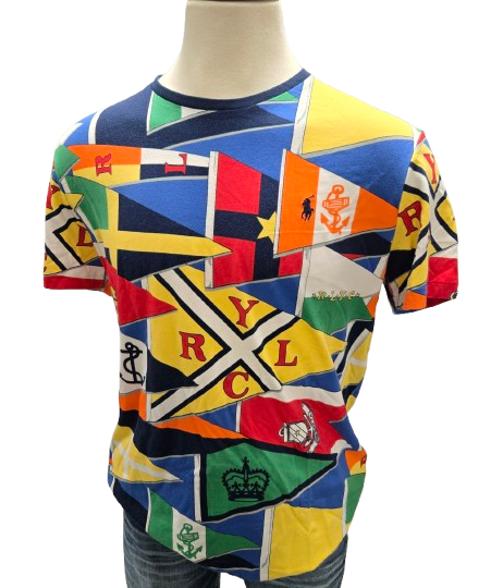 Polo Ralph Lauren RLYC Flag Print Yacht Club Shirt Size L   S2