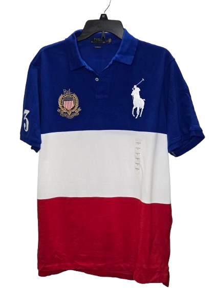 Polo Ralph Lauren Polo Shirt Big Pony Classic Fit Red White Blue     S1