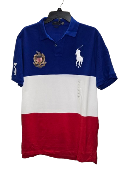 Polo Ralph Lauren Polo Shirt Big Pony Classic Fit Red White Blue     S1
