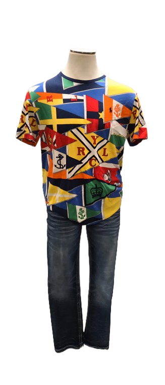 Polo Ralph Lauren RLYC Flag Print Yacht Club Shirt Size L   S2